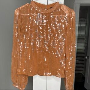 NWT J. Crew copper brown sequin blouse